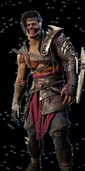 Havik Pelo Corto Negro Versión 2 de Mortal Kombat 1 CON EXPRESIÓN FACIAL EN BOCA